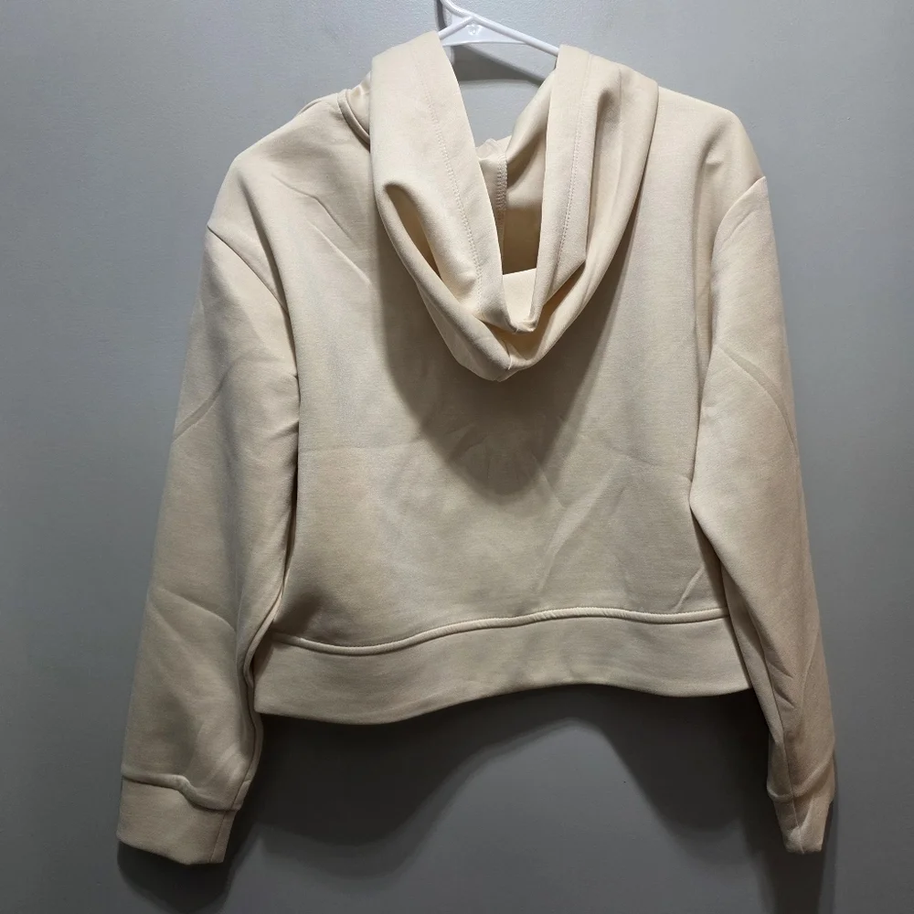 A New Day Ivory Crop Zip-Up Jacket Hoodie Size Medium NWT! - Picture 3 of 12